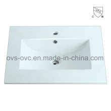 Sanitary Ware One Piece Thin Edge Ceramic Wash Sink Basin with Cupc